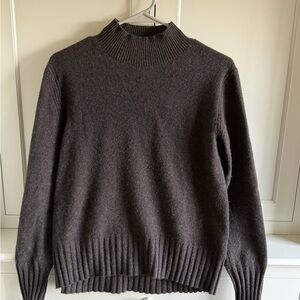 J. Crew Women’s Dark Brown Mock Neck Cashmere Sweater